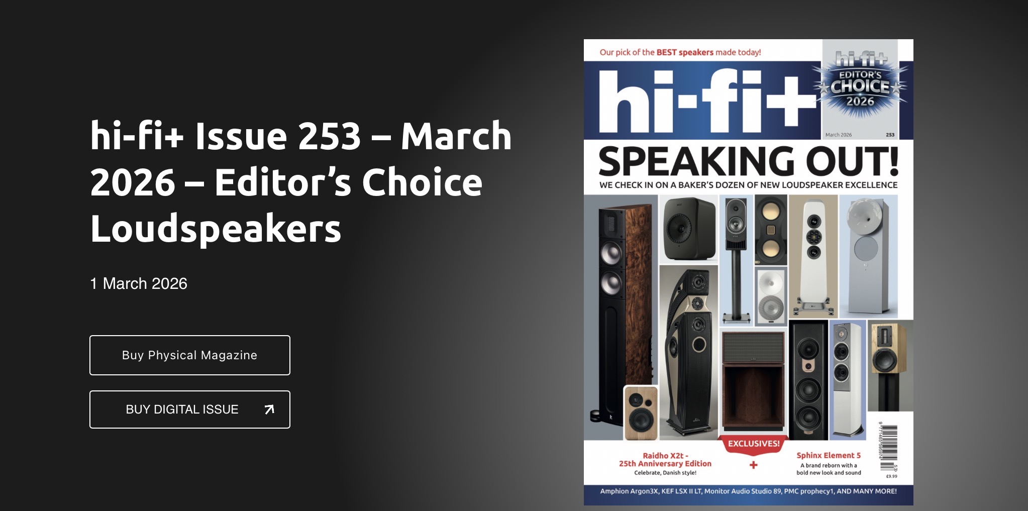 OePhi hi-fi+ Editor’s Choice Loudspeakers.
